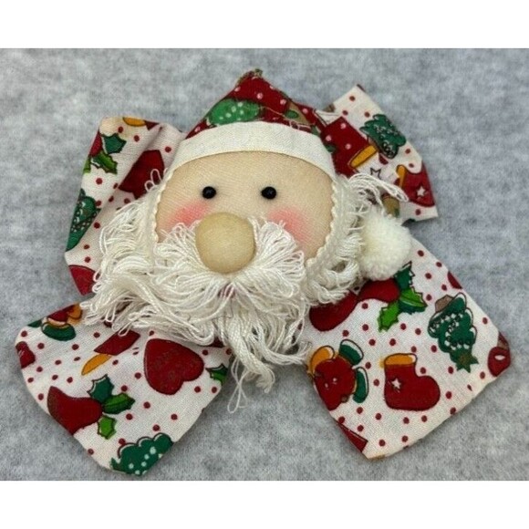 Lot of 9 Vintage Christmas Ornaments Fabric Some Quilted Homemade‎ Stitched - Picture 3 of 11
